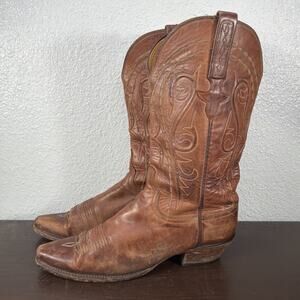Lucchese Classics Handmade Women’s Cowboy Western Brown Leather Boots Size 9.5
